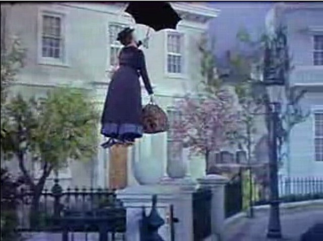 Mary Poppins, screenshot of Julie Andrews from the trailer for the film