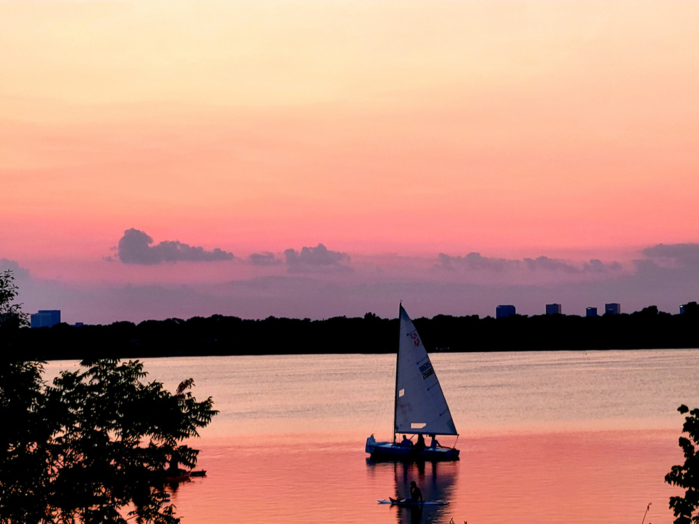 Sunset over White Rock Lake, Dallas
