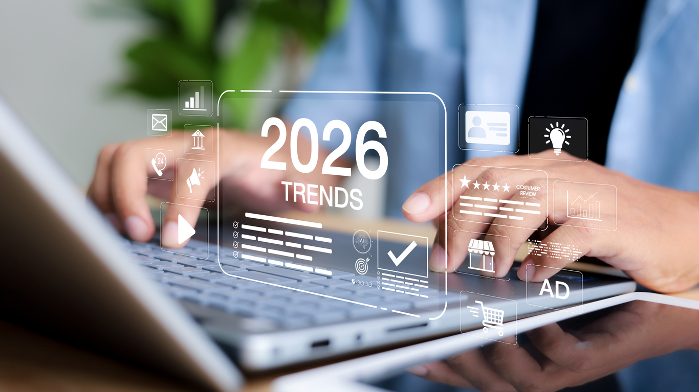 Businessman plan strategy marketing and finance to goal in 2026 planning business growth with technology AI and environmental care to New Year resolutions business