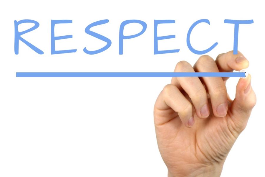 A handwriting image of the world "Respect"