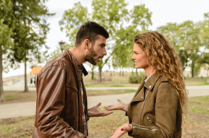 man-and-woman-wearing-brown-leather-jackets