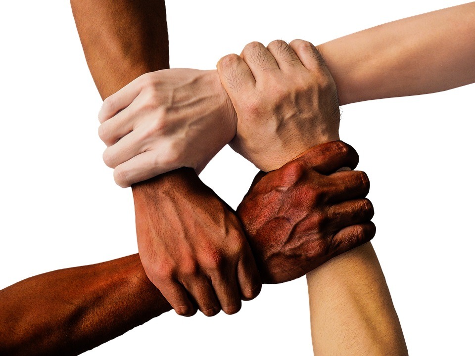 4 Hands showing diversity