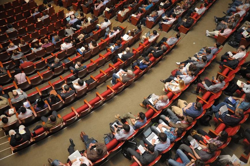 Audience sitting in an auditorium