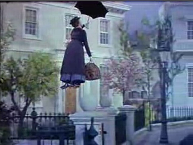 Mary Poppins,  screenshot of Julie Andrews from the trailer for the film